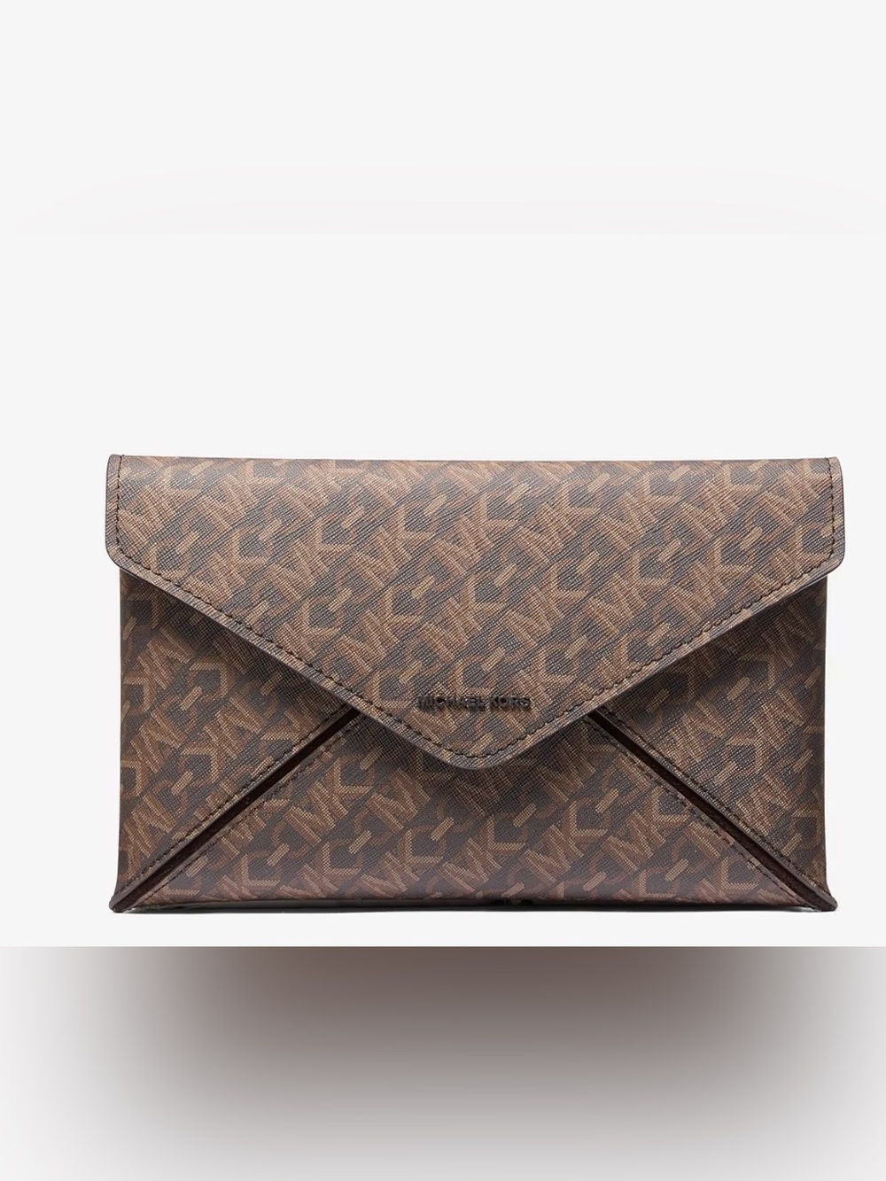 Michael Kors Brown Monogram Envelope Clutch Limited Edition